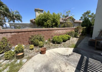 before photo of client patio clean up